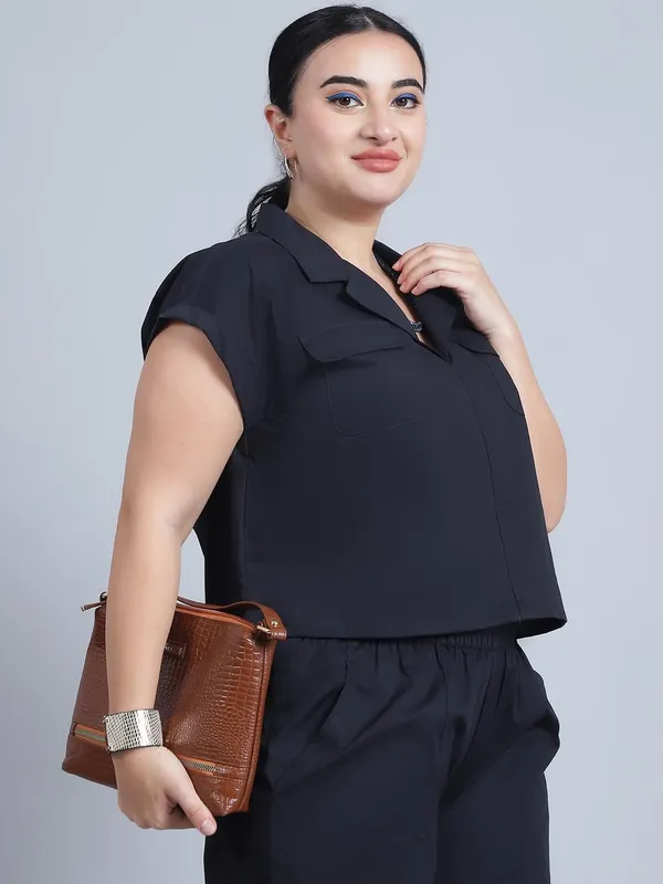 Black_Cotton_Solid_Clothing_Set_For_Women