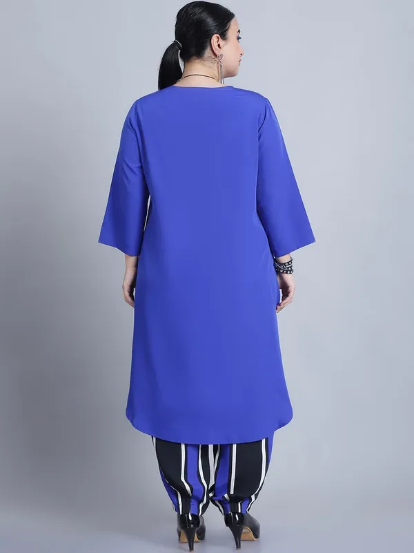 Blue_Polyester_Solid_Clothing_Set_For_Women