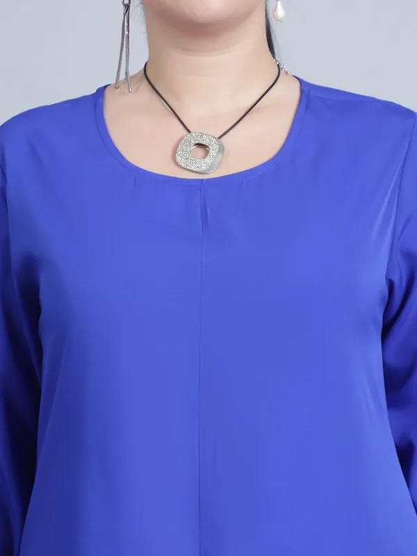 Blue_Polyester_Solid_Clothing_Set_For_Women