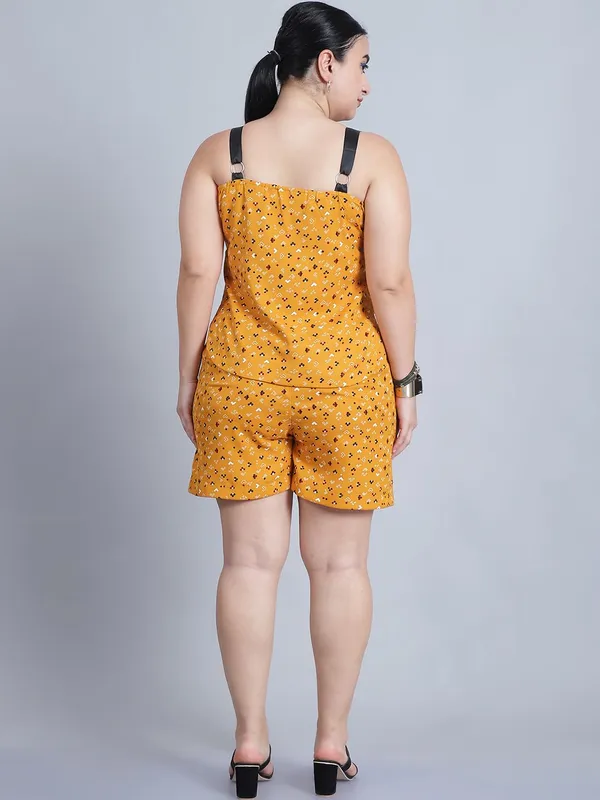 Mustard_Polyester_Floral_Clothing_Set_For_Women