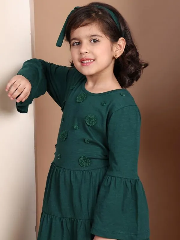 Emerald_Cotton_Blend_Solid_Dress_For_Kids