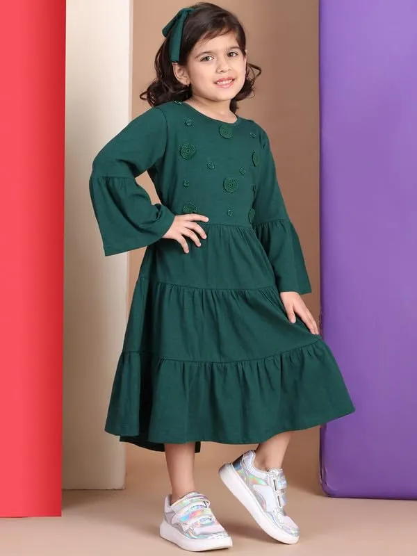 Emerald_Cotton_Blend_Solid_Dress_For_Kids