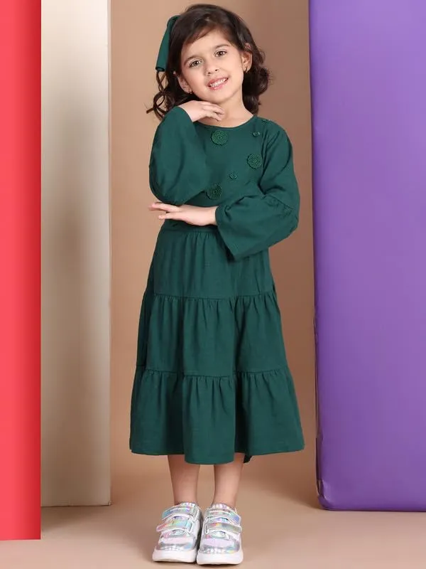 Emerald_Cotton_Blend_Solid_Dress_For_Kids