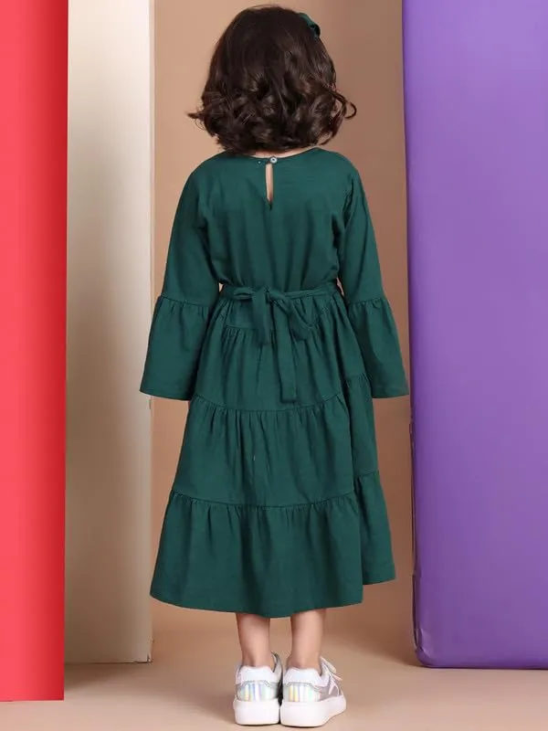 Emerald_Cotton_Blend_Solid_Dress_For_Kids