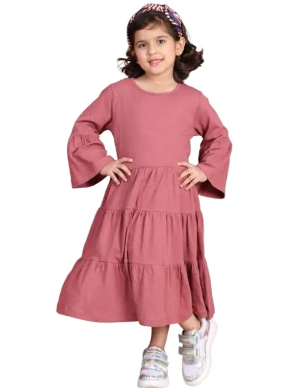 Faderose_Cotton_Blend_Solid_Dress_For_Kids