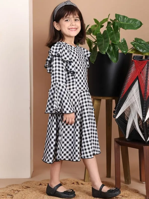Blue_Polyester_Check_Dress_For_Kids