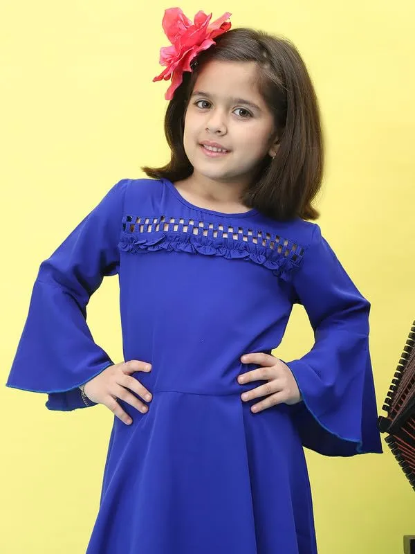 Blue_Polyester_Solid_Dress_For_Kids