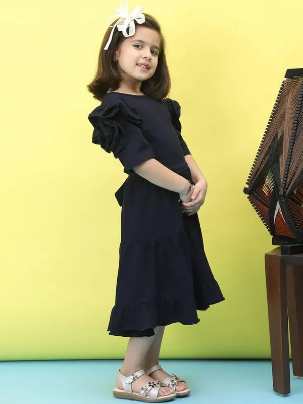 Navy_Blue_Cotton_Blend_Solid_Dress_For_Kids