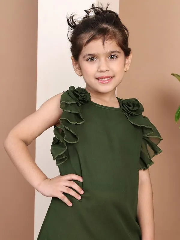 Green_Polyester_Blend_Solid_Dress_For_Kids