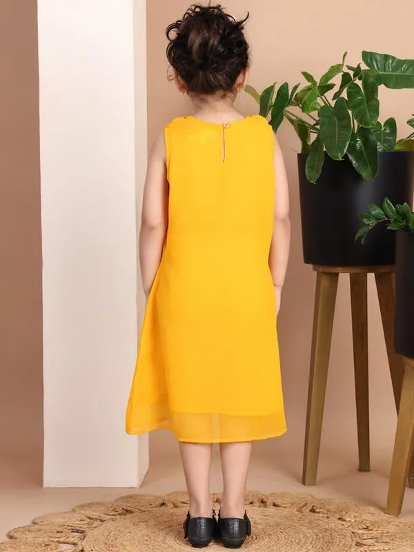 Yellow_Polyester_Blend_Solid_Dress_For_Kids