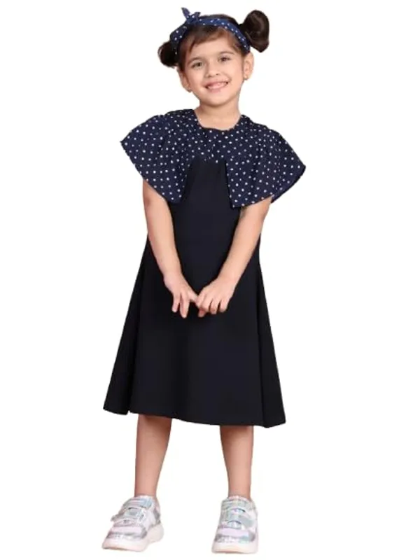 Navy_Blue_Cotton_Blend_Solid_Dress_For_Kids