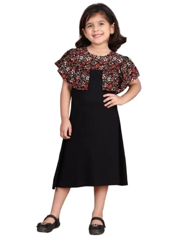 Black_Rayon_Solid_Dress_For_Kids