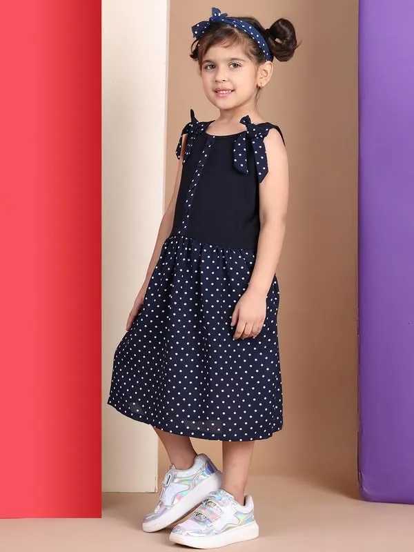 Navy_Blue_Cotton_Blend_Solid_Dress_For_Kids