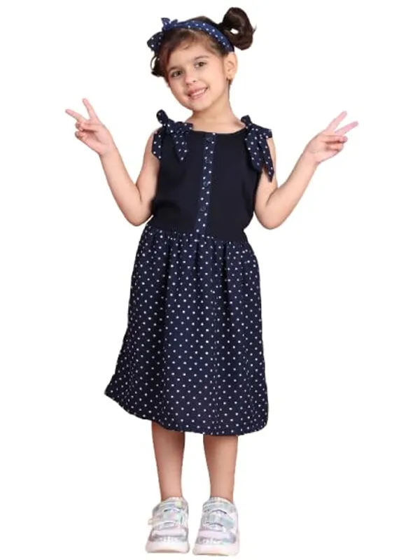 Navy_Blue_Cotton_Blend_Solid_Dress_For_Kids