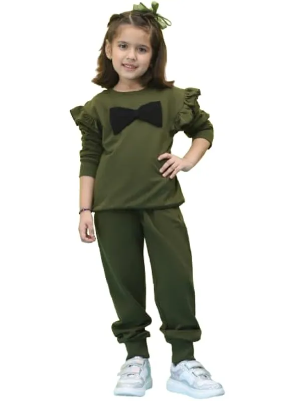 Olive_Cotton_Solid_Clothing_Set_For_Kids