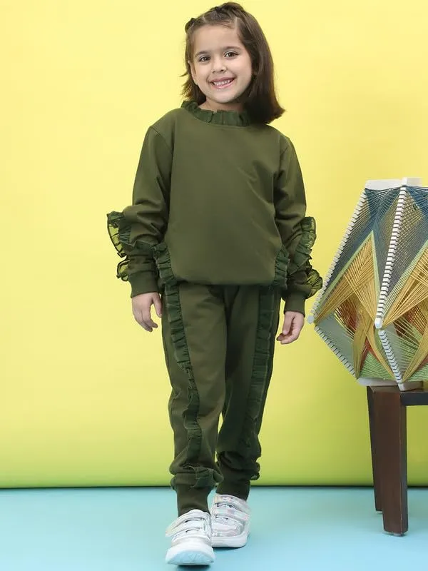 Olive_Cotton_Solid_Clothing_Set_For_Kids