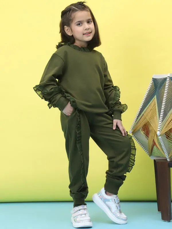 Olive_Cotton_Solid_Clothing_Set_For_Kids