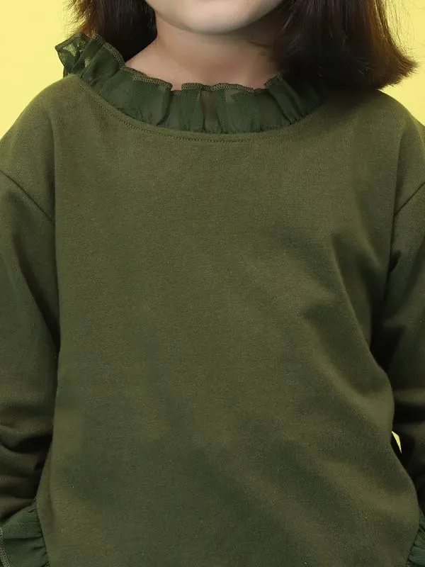 Olive_Cotton_Solid_Clothing_Set_For_Kids