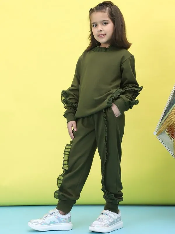 Olive_Cotton_Solid_Clothing_Set_For_Kids