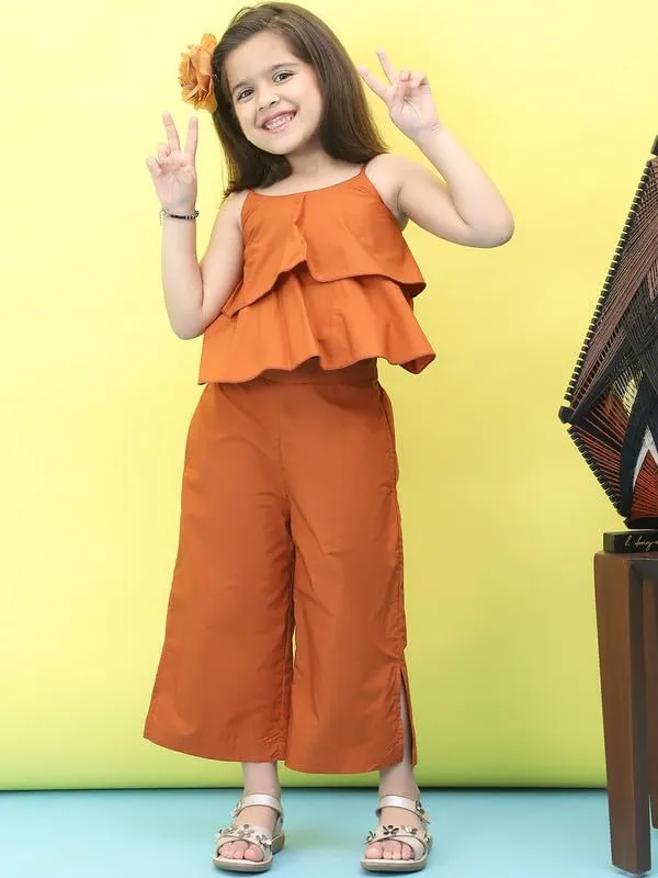Orange_Cotton_Solid_Clothing_Set_For_Kids