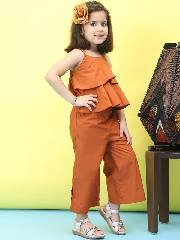 Orange_Cotton_Solid_Clothing_Set_For_Kids