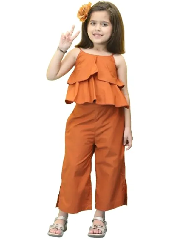 Orange_Cotton_Solid_Clothing_Set_For_Kids
