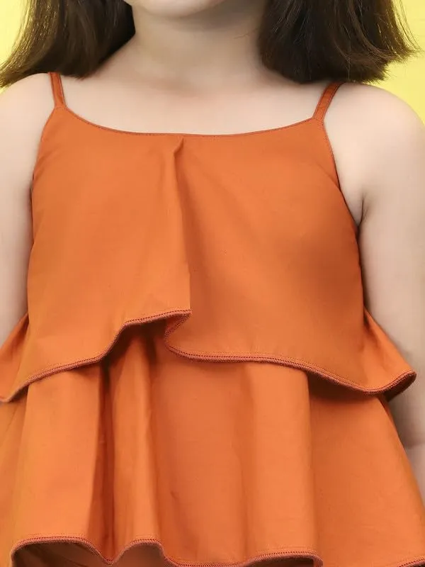 Orange_Cotton_Solid_Clothing_Set_For_Kids