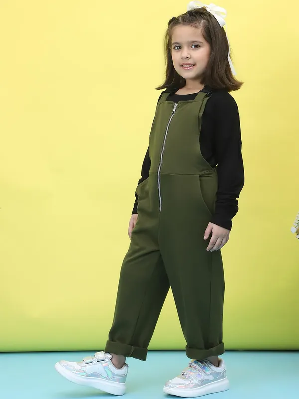Olive_Cotton_Solid_Clothing_Set_For_Kids