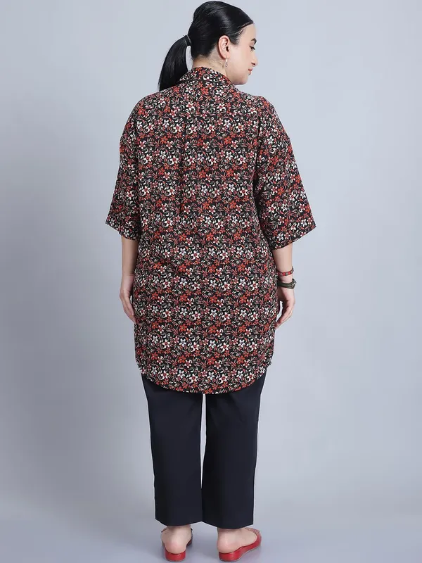 Red_Polyester_Striped_Top_For_Women