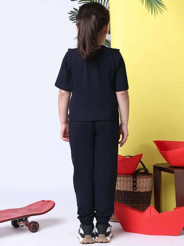 Navy_Blue_Cotton_Blend_Solid_Clothing_Set_For_Kids