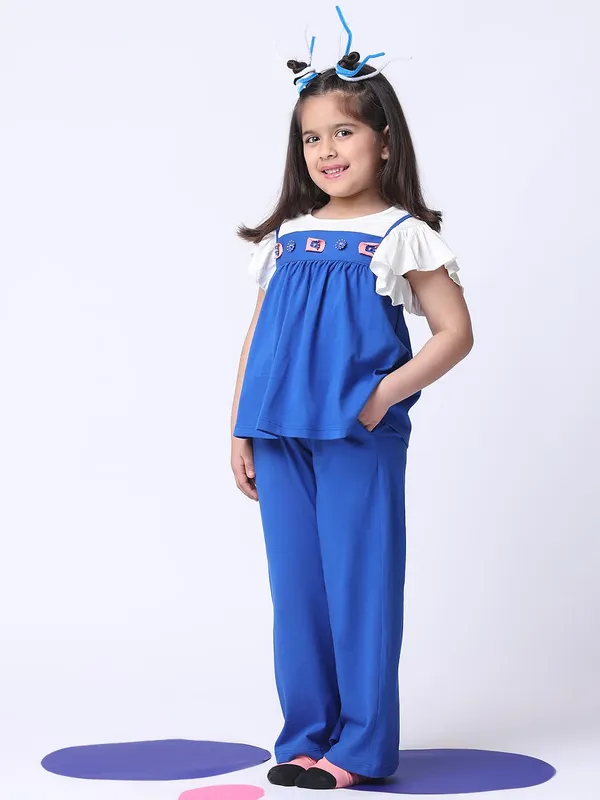 Blue_Cotton_Blend_Solid_Clothing_Set_For_Kids