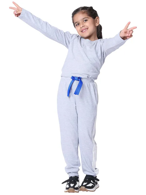 Blue_Melange_Cotton_Blend_Solid_Clothing_Set_For_Kids