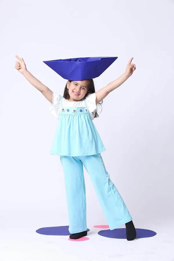 Skyblue_Cotton_Blend_Solid_Clothing_Set_For_Kids