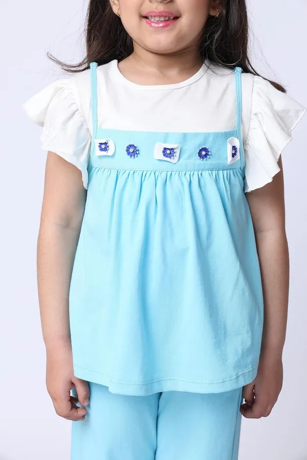 Skyblue_Cotton_Blend_Solid_Clothing_Set_For_Kids