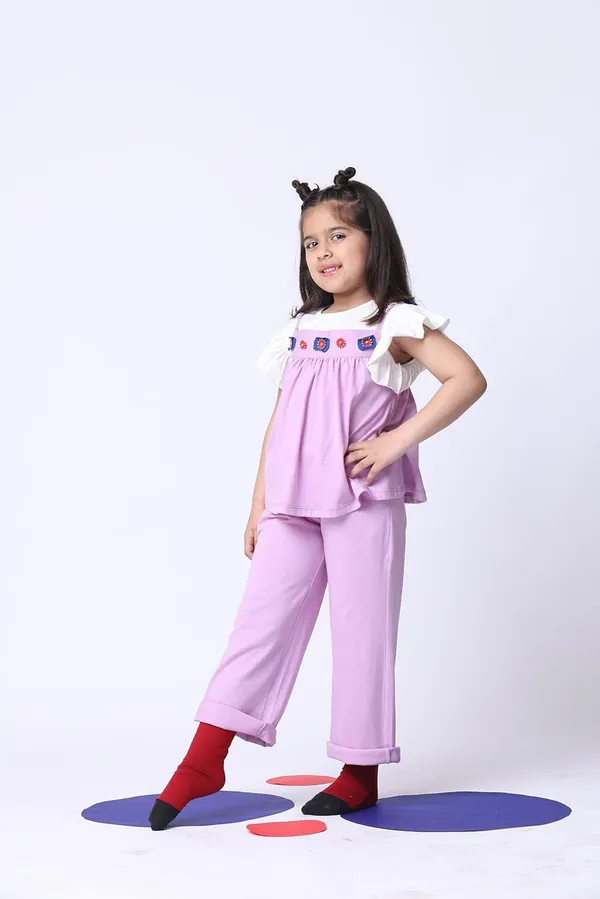 Violet_Cotton_Blend_Solid_Clothing_Set_For_Kids
