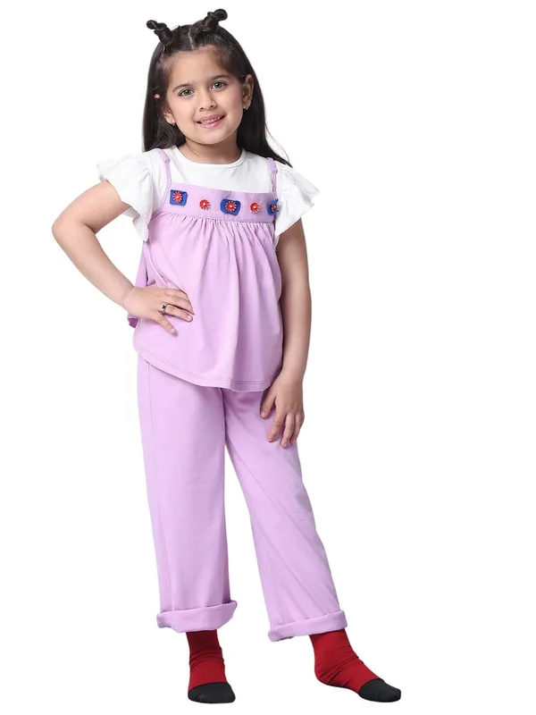 Violet_Cotton_Blend_Solid_Clothing_Set_For_Kids