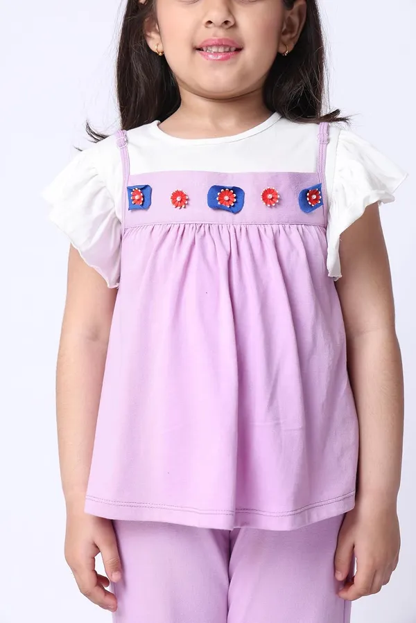 Violet_Cotton_Blend_Solid_Clothing_Set_For_Kids