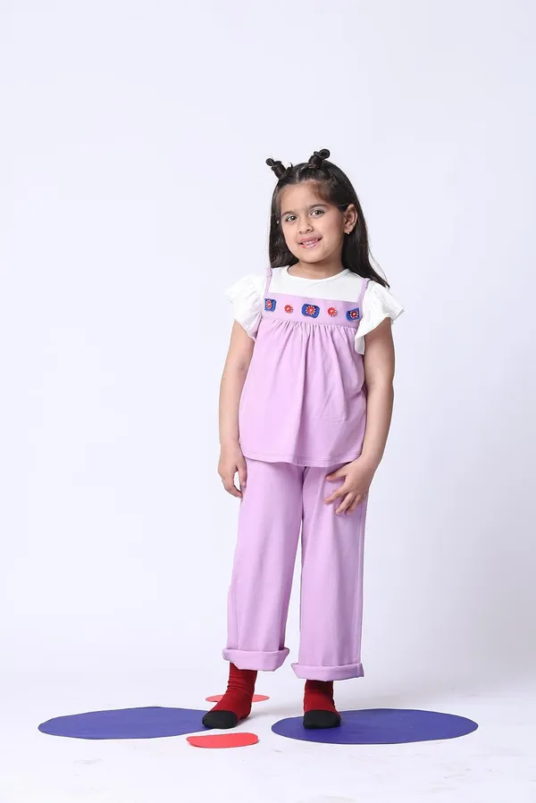 Violet_Cotton_Blend_Solid_Clothing_Set_For_Kids
