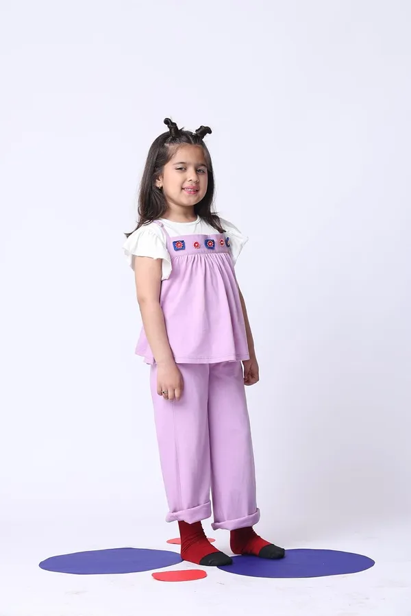 Violet_Cotton_Blend_Solid_Clothing_Set_For_Kids