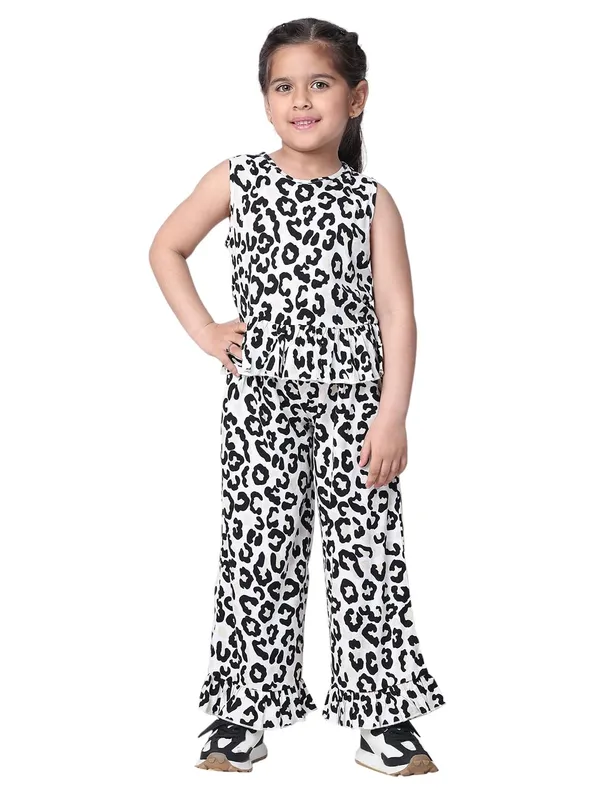 Black_Rayon_Animal_Print_Clothing_Set_For_Kids