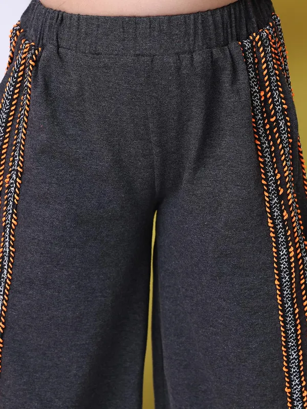 Orange_Cotton_Blend_Solid_Clothing_Set_For_Kids