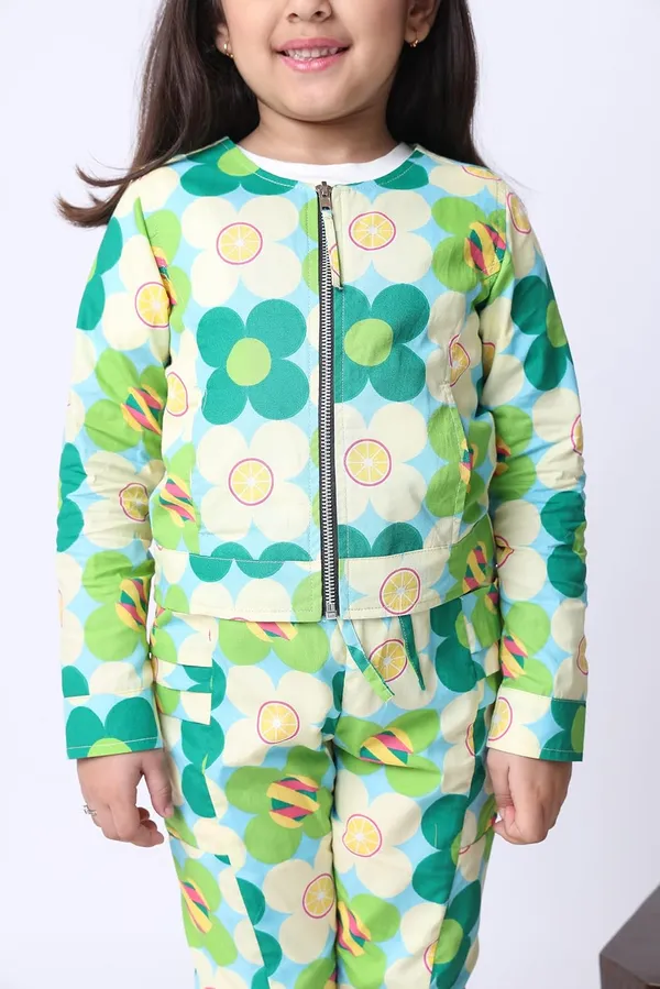 Green_Cotton_Floral_Clothing_Set_For_Kids