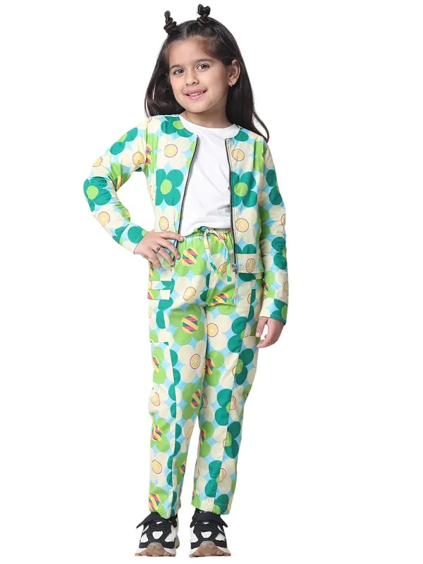 Green_Cotton_Floral_Clothing_Set_For_Kids