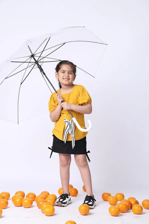 Yellow_Cotton_Blend_Solid_Top_For_Kids