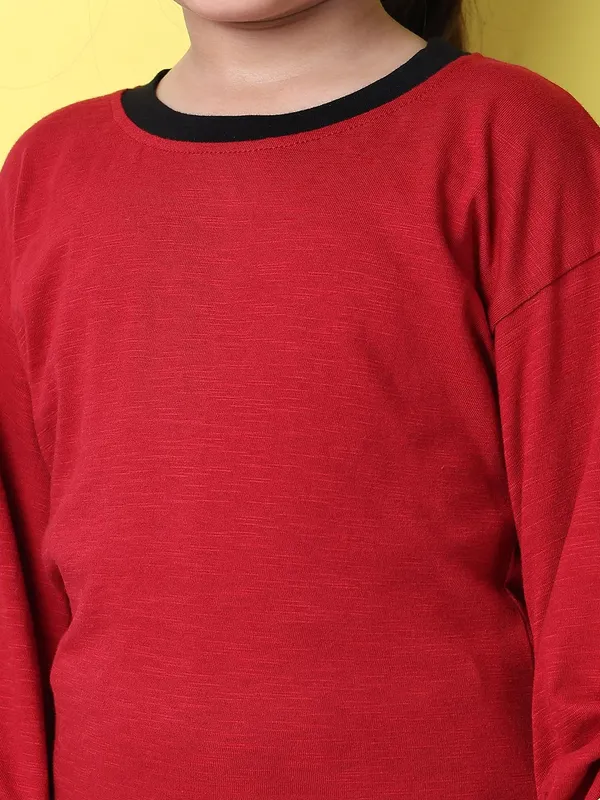 Red_Cotton_Solid_Top_For_Kids