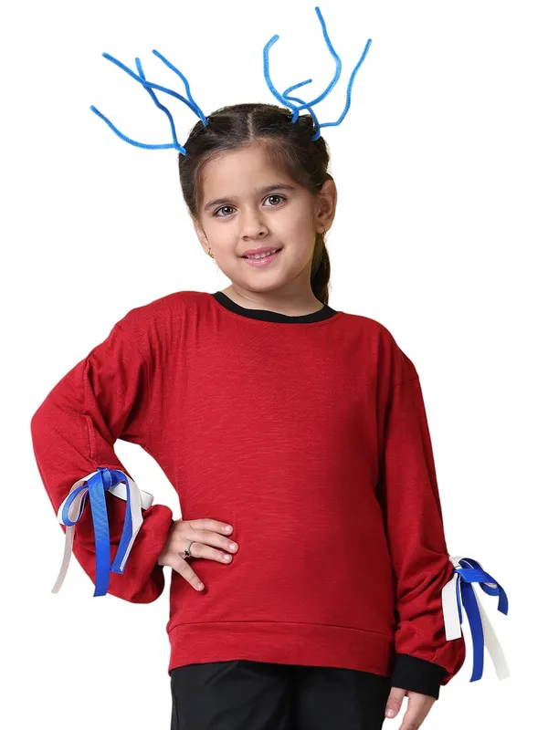 Red_Cotton_Solid_Top_For_Kids
