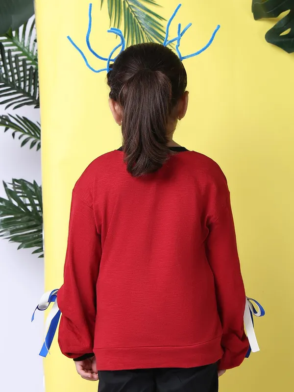 Red_Cotton_Solid_Top_For_Kids