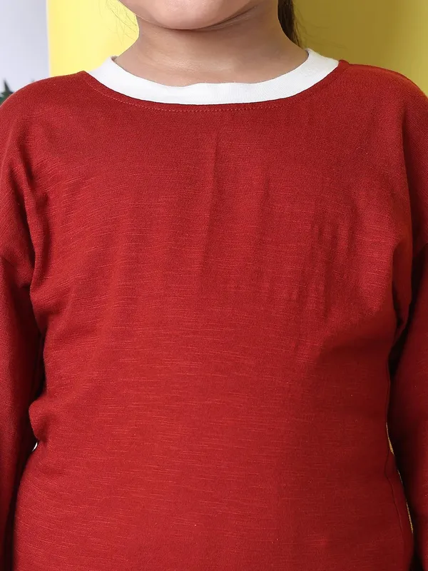 Rust_Cotton_Solid_Top_For_Kids