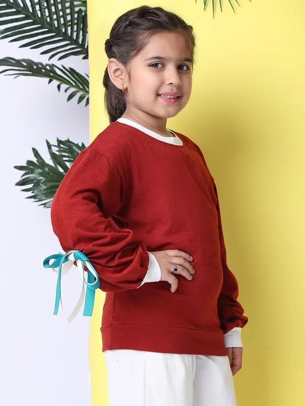 Rust_Cotton_Solid_Top_For_Kids