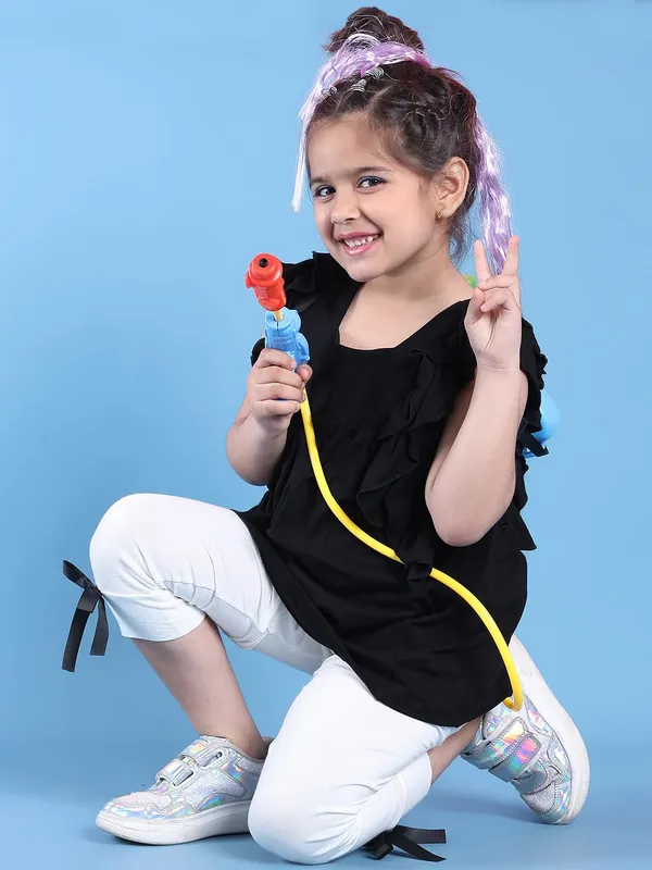 Black_Rayon_Solid_Clothing_Set_For_Kids